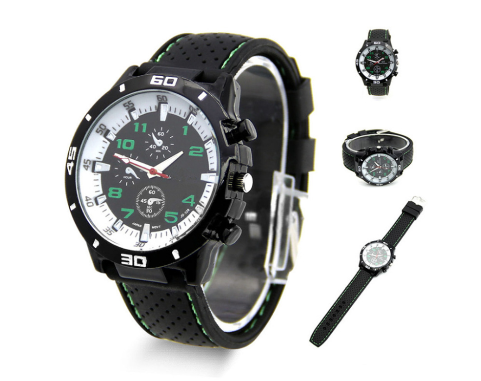 Men's Watch Sports Car Racing Silicone Car Line Watch Men's No Inside Shadow Student Sports Watch