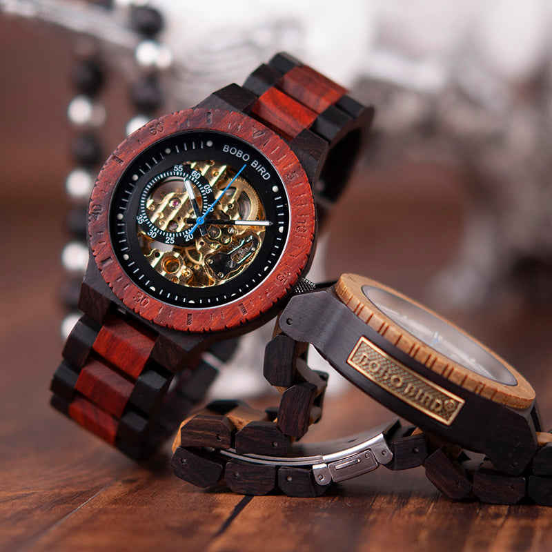 Automatic mechanical watch wood watch wood
