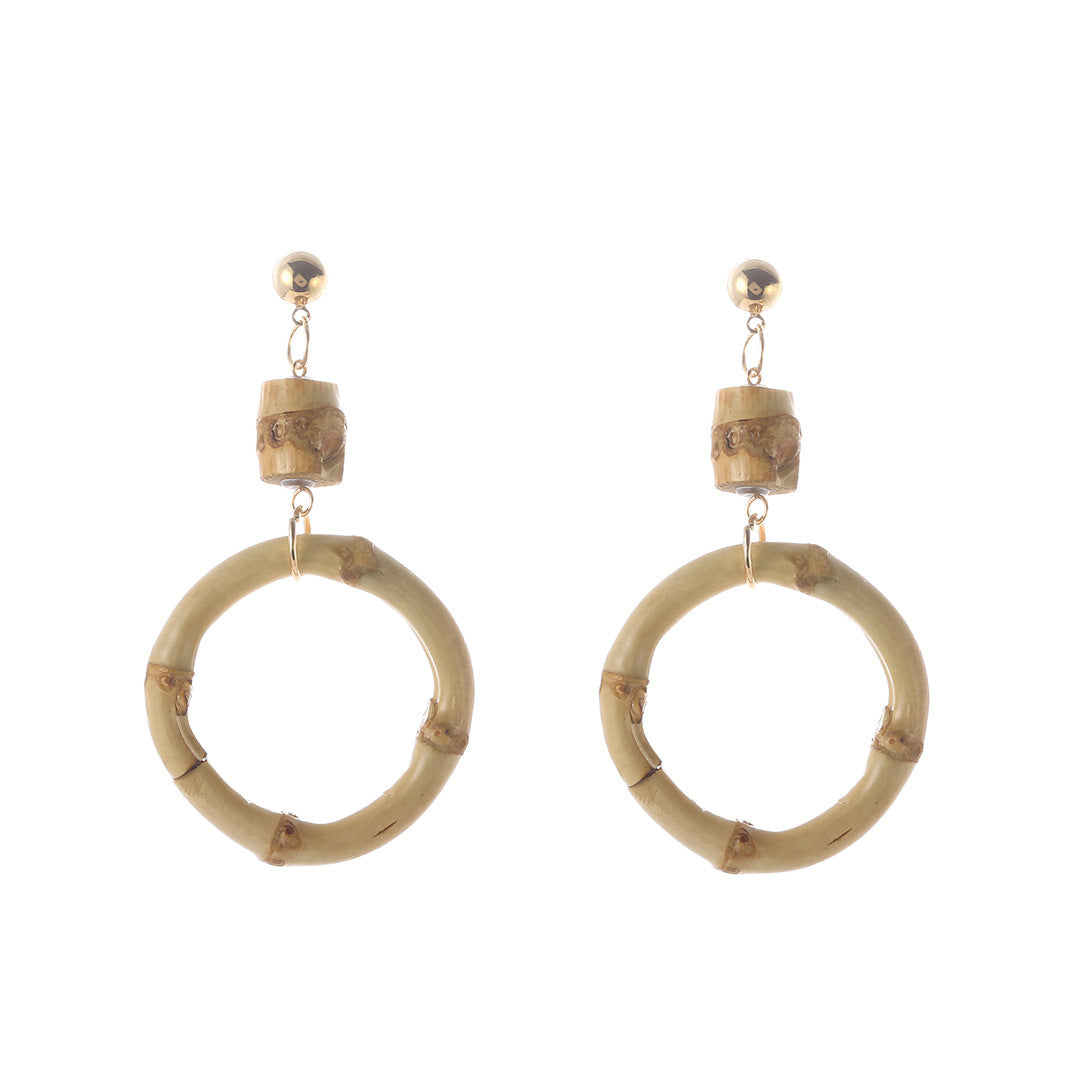 European And American New Popular Natural Bamboo Root Earrings