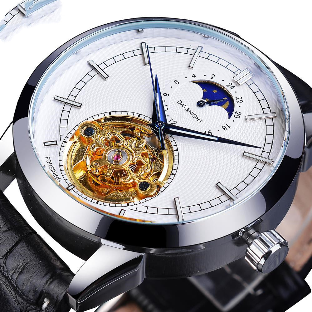 Men's casual hollow mechanical watch