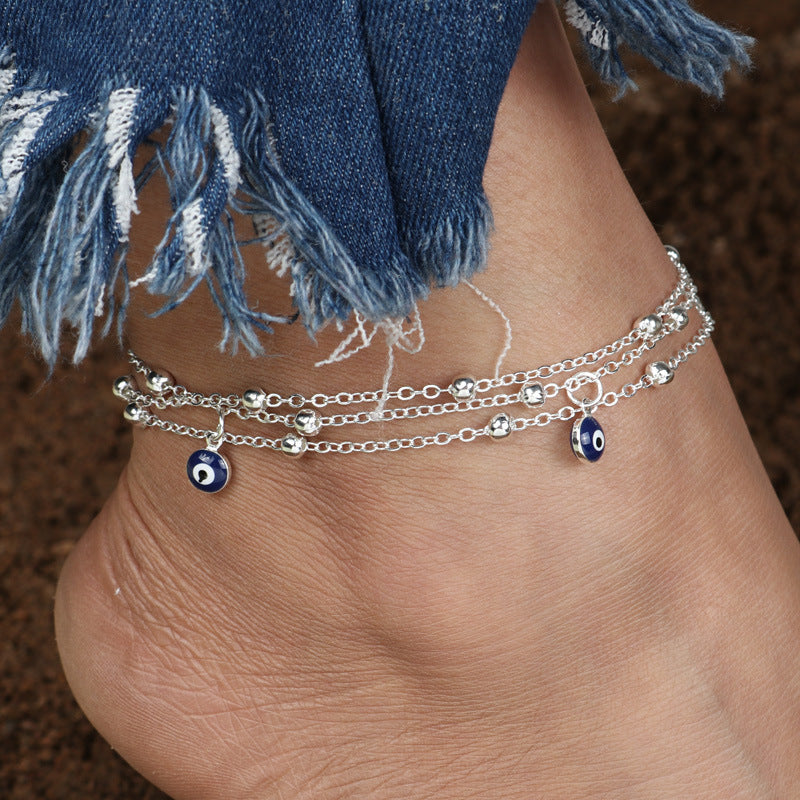 Eye Pendant Footwear Fashion Jewelry Bead Chain Anklet