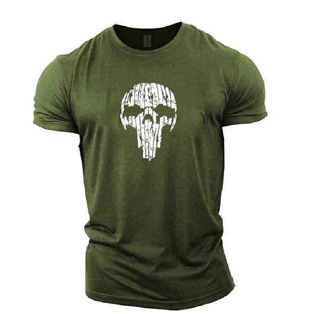 Sports Pure Cotton Exercise Casual Print Broken Skull