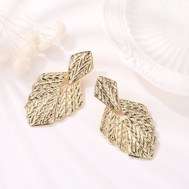 Personalized frosted Leaf Earrings