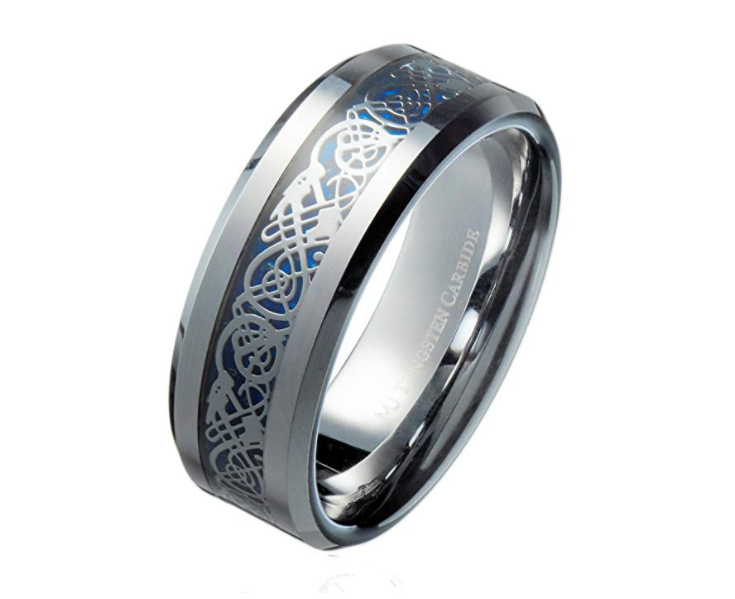 Silver Tungsten Celtic Ring