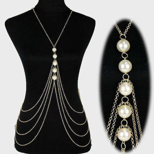 Pearl body chain jewelry