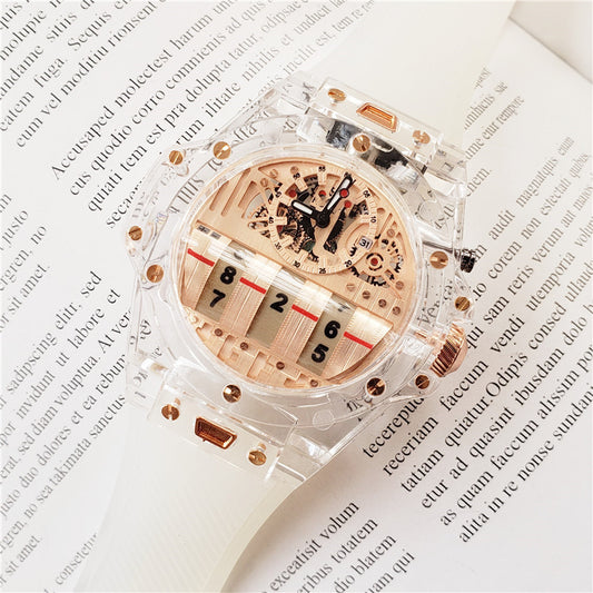 Transparent shell quartz watch