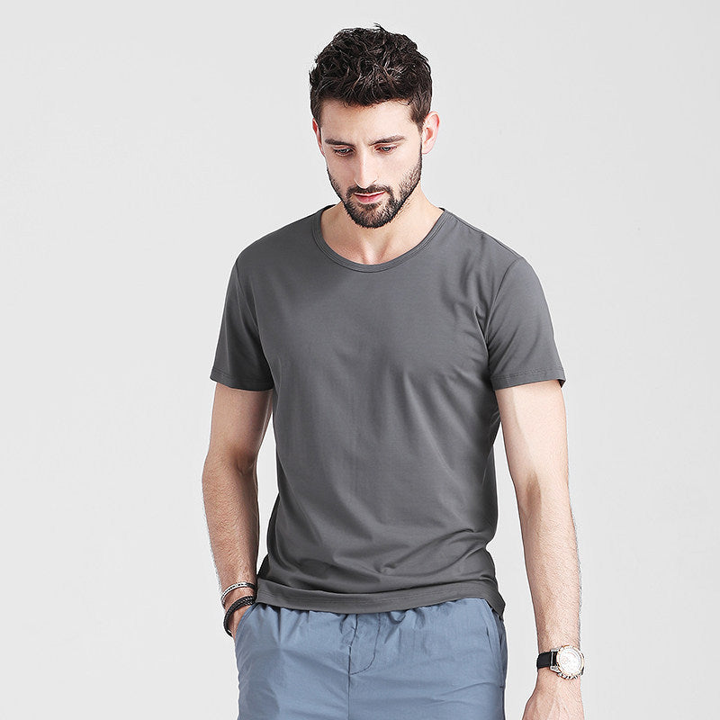 Modal Short Sleeve Men's T-Shirt Summer Slim and Quick-Drying