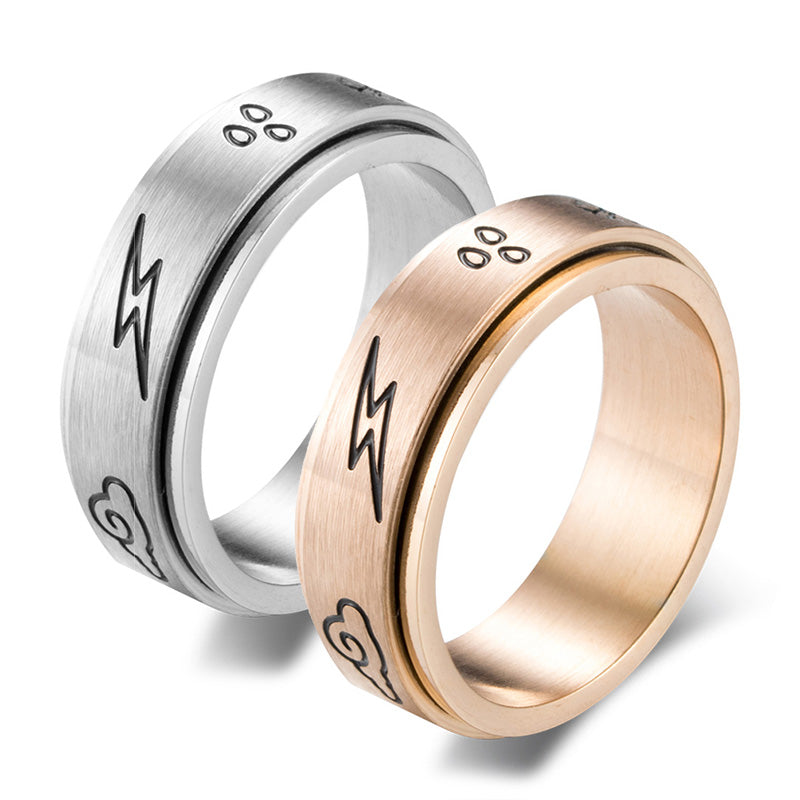 Titanium Steel Rotatable Rings Men's European And American Stainless Steel Couple