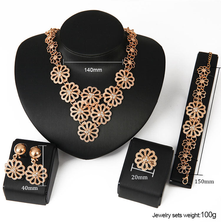 Exaggerated Jewelry Set Multi-layered Flower Shape