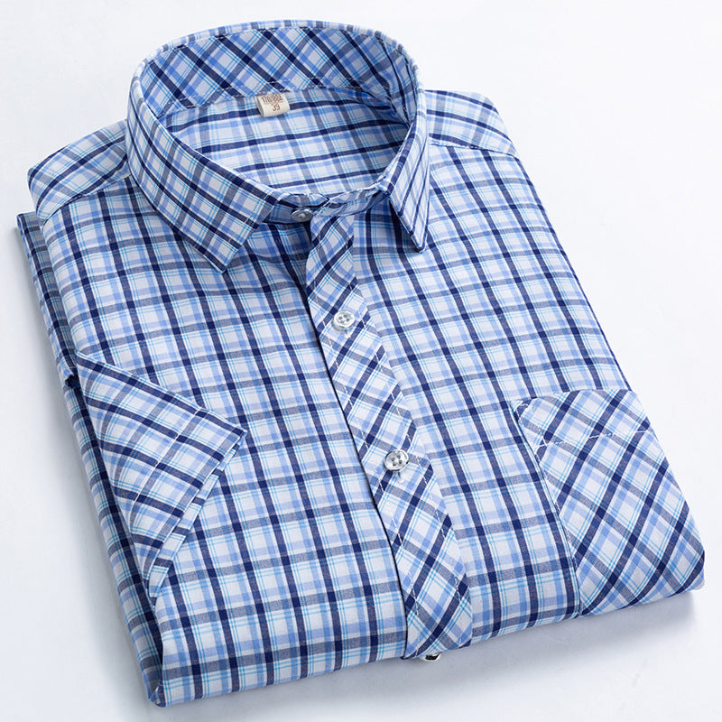 Lapel casual men's short sleeve shirt