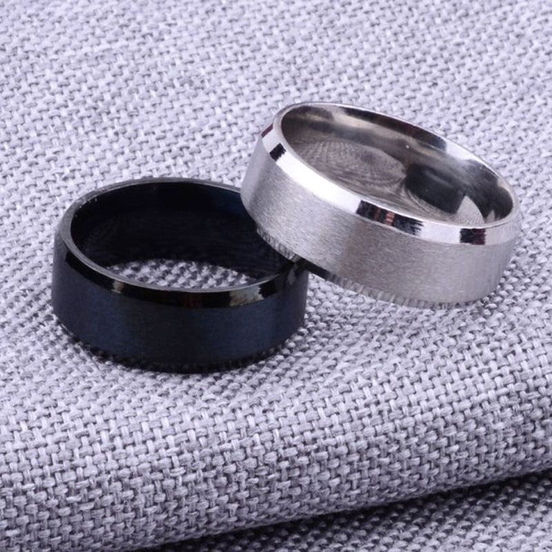 Simple Ring Frosted Couple Ring Personality Stainless Steel Ring