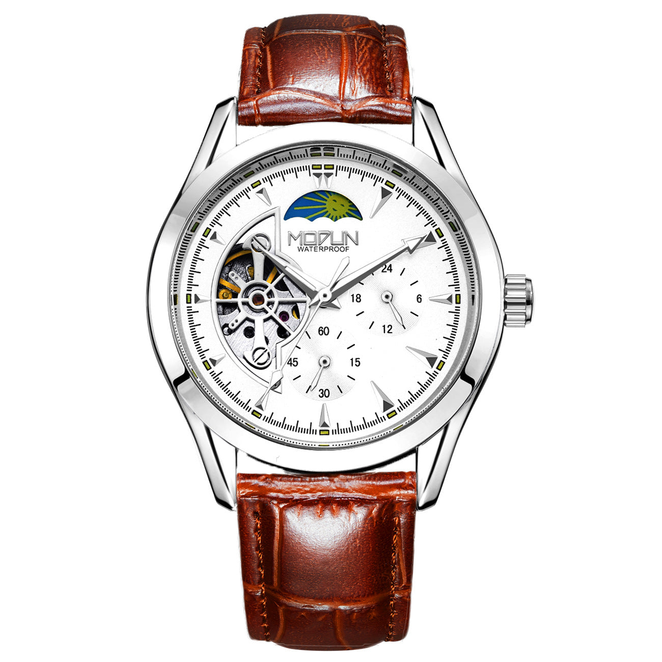 Six-pin three-eye automatic mechanical watch