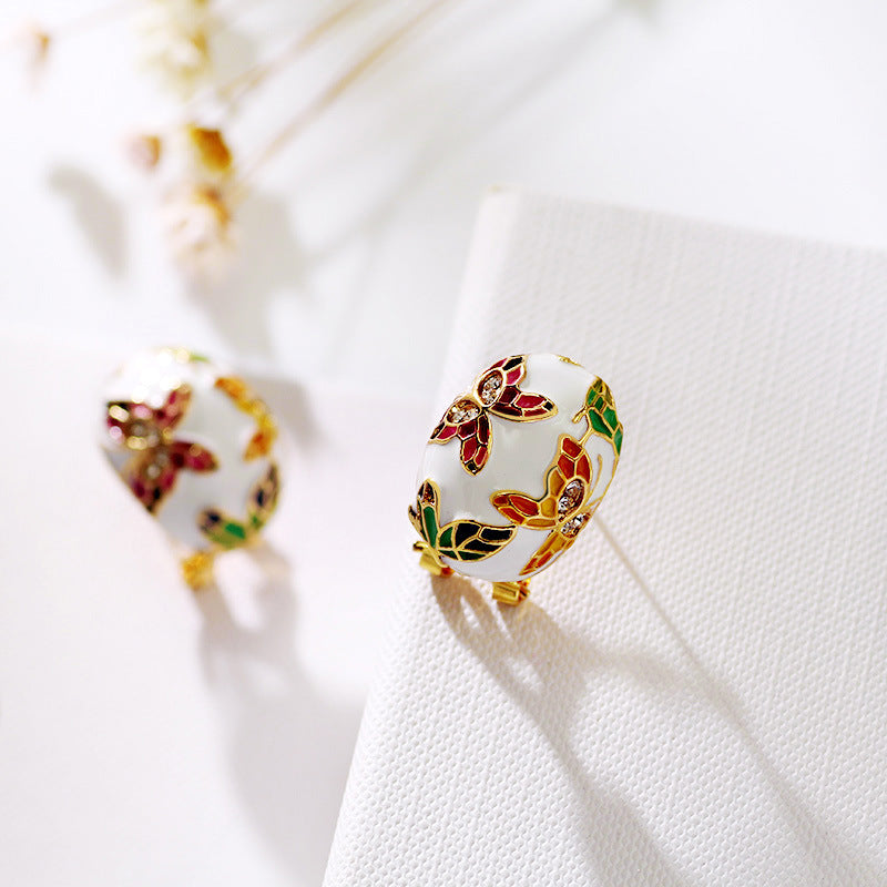 Enamel colorful butterfly necklace earrings bracelet