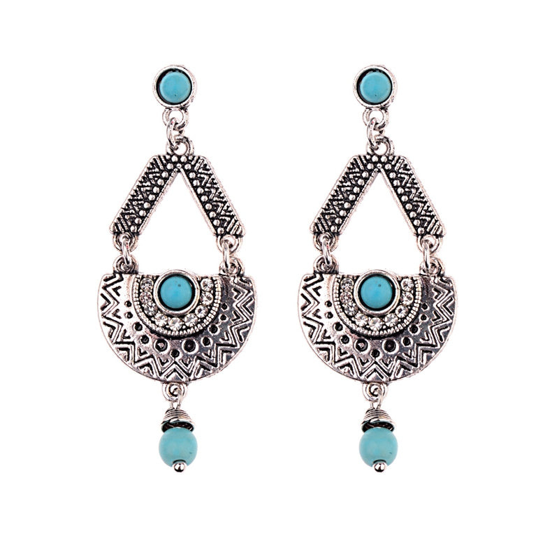 Alloy gemstone earrings