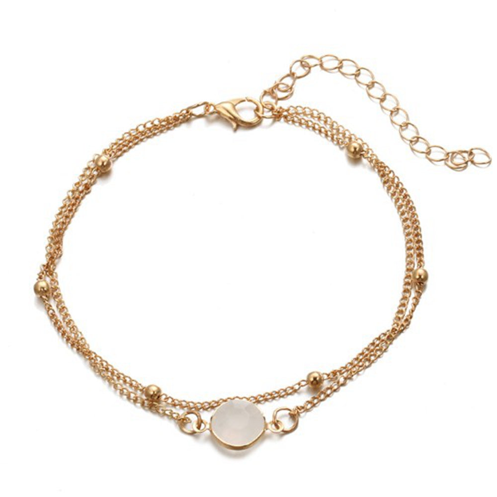 About alloy double crystal anklet