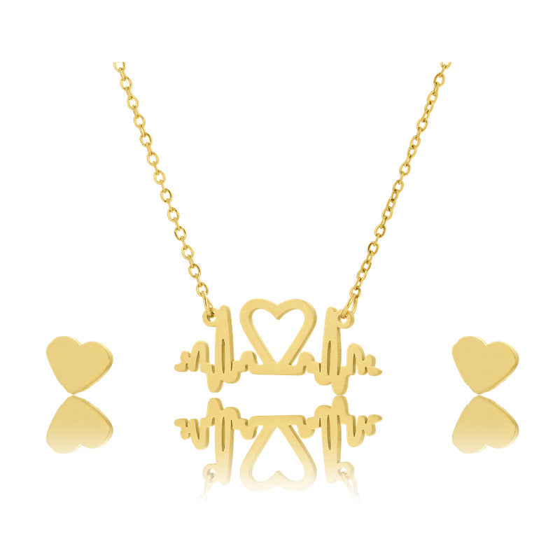 Heart-shaped clavicle chain set