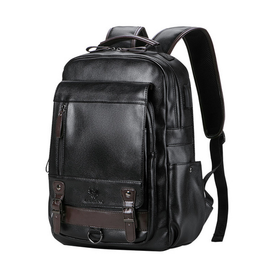 Men's Travel Leather Computer Backpack