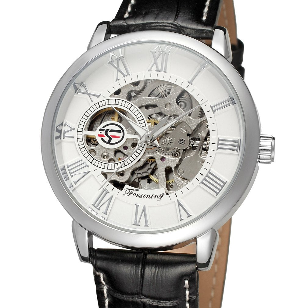 Hollow men's semi-automatic mechanical watch