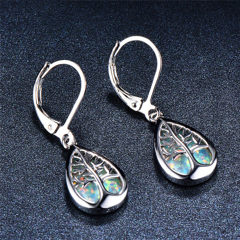 925 Sterling Silver Life Tree Dangle Earrings jewelry