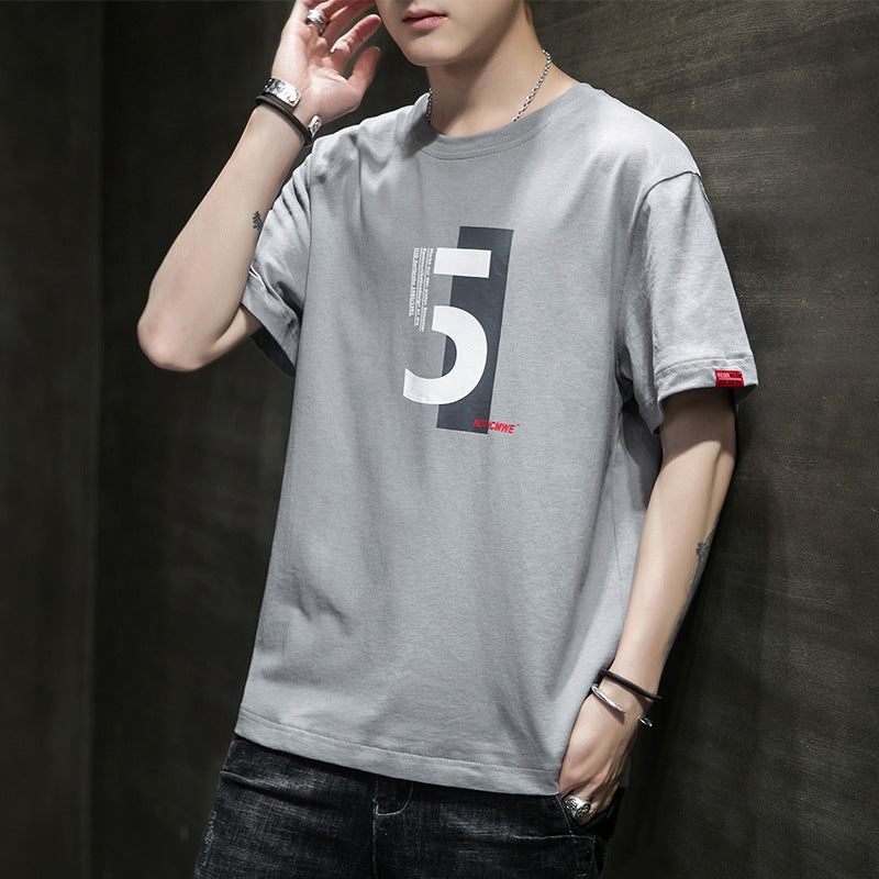 Letter printed men's short sleeve t-shirt