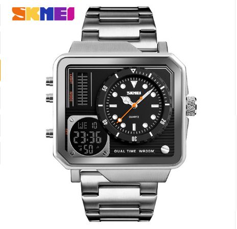 Multi-function watch outdoor sports double display business fashion big dial waterproof male electronic watch