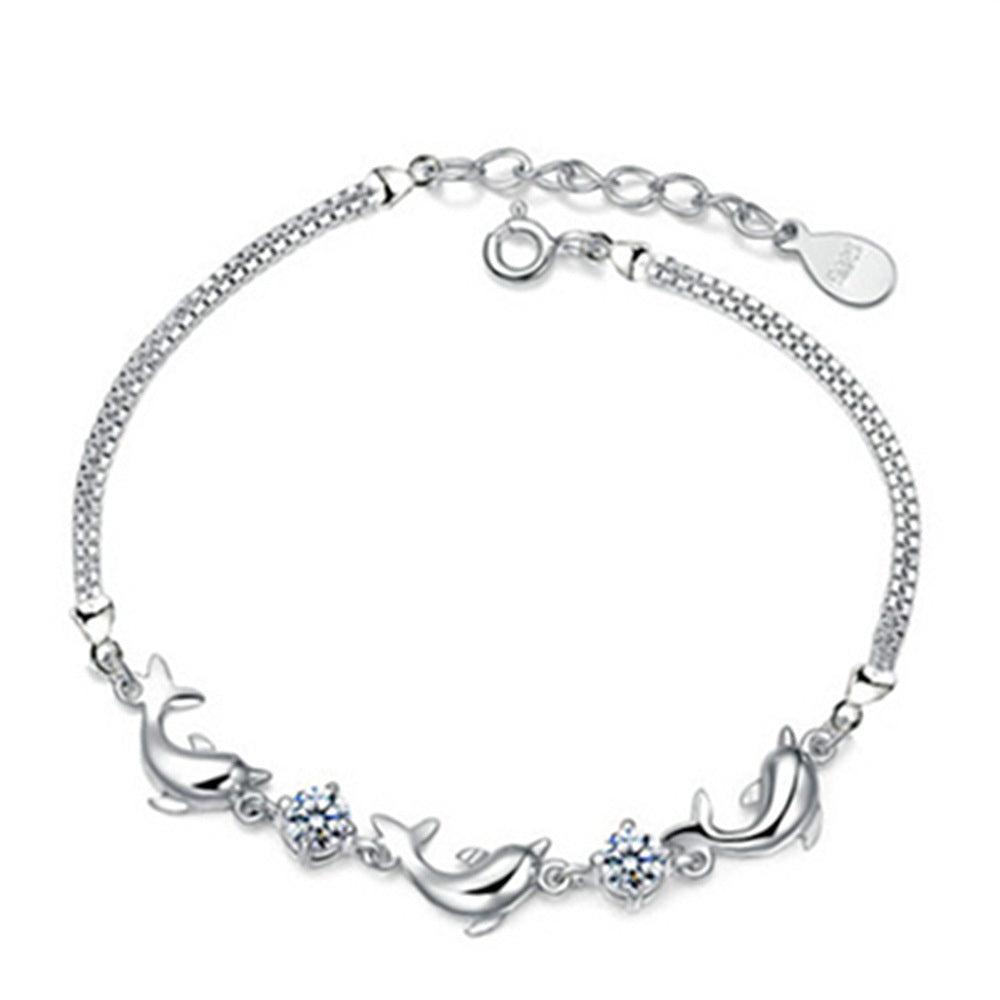 Heart-to-heart girl confession crystal bracelet
