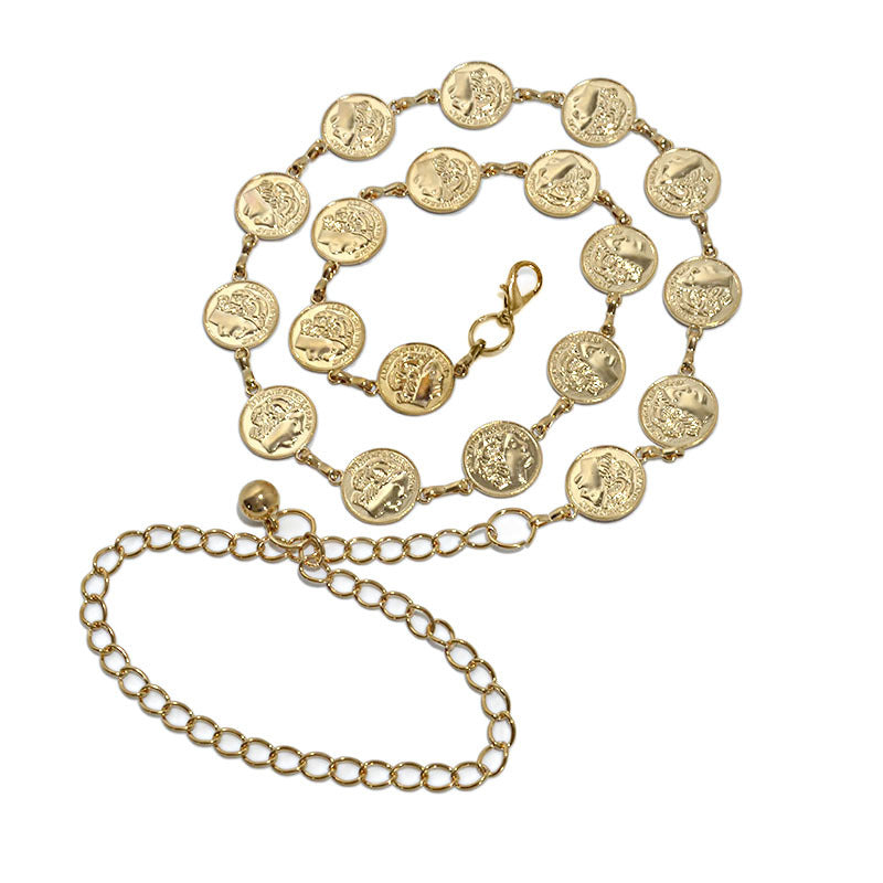 Tassel Long Waist Chain Female Metal Pendant Coin Pendant Body Chain