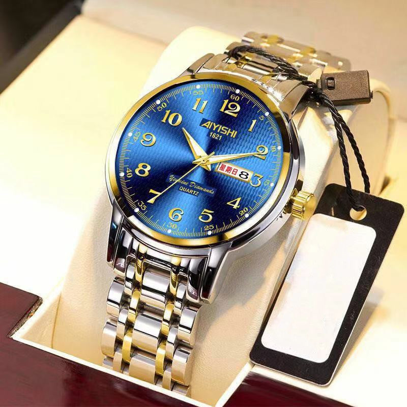 Waterproof Luminous Large Dial Couple Ladies Watch