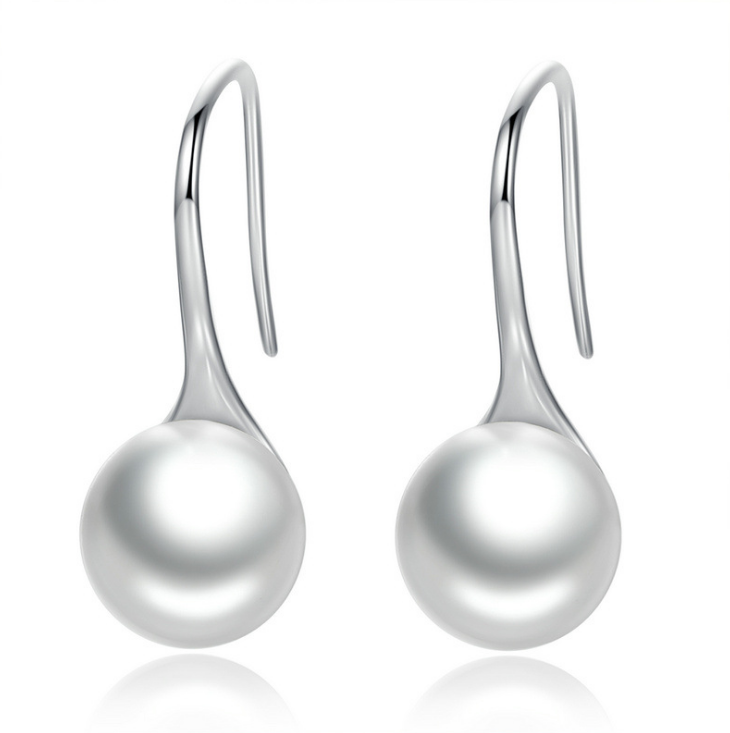 Sterling silver s925 earrings female black pearl personality earrings