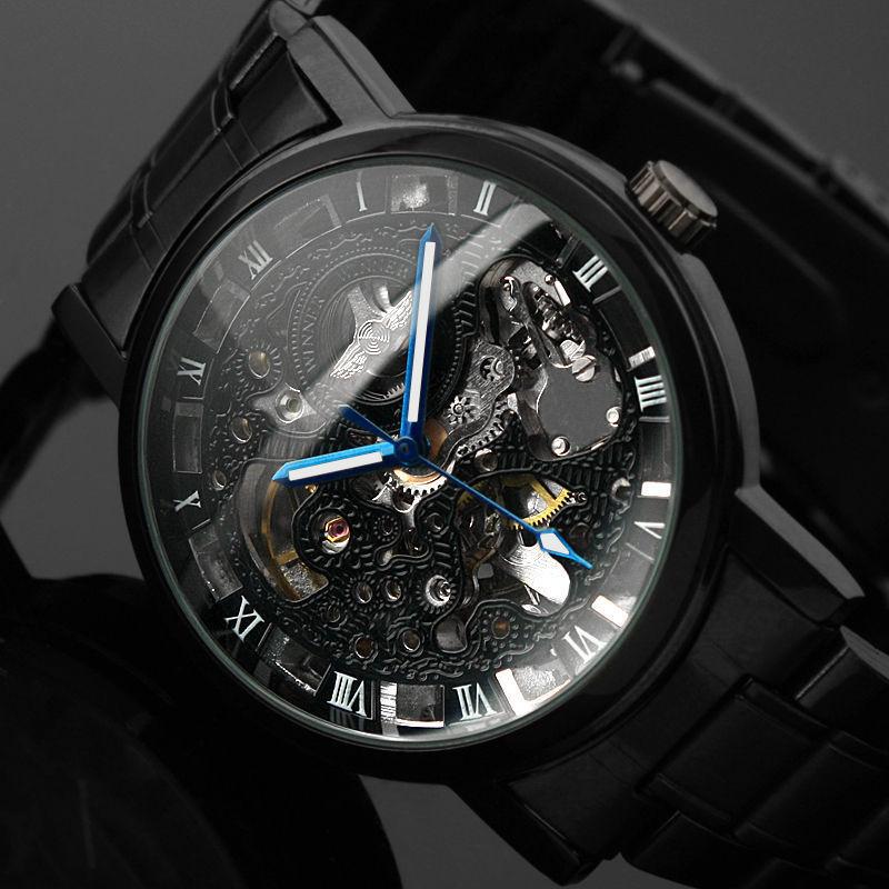 Mechanical watch automatic mechanical watch All black men's casual fashion watch male watch