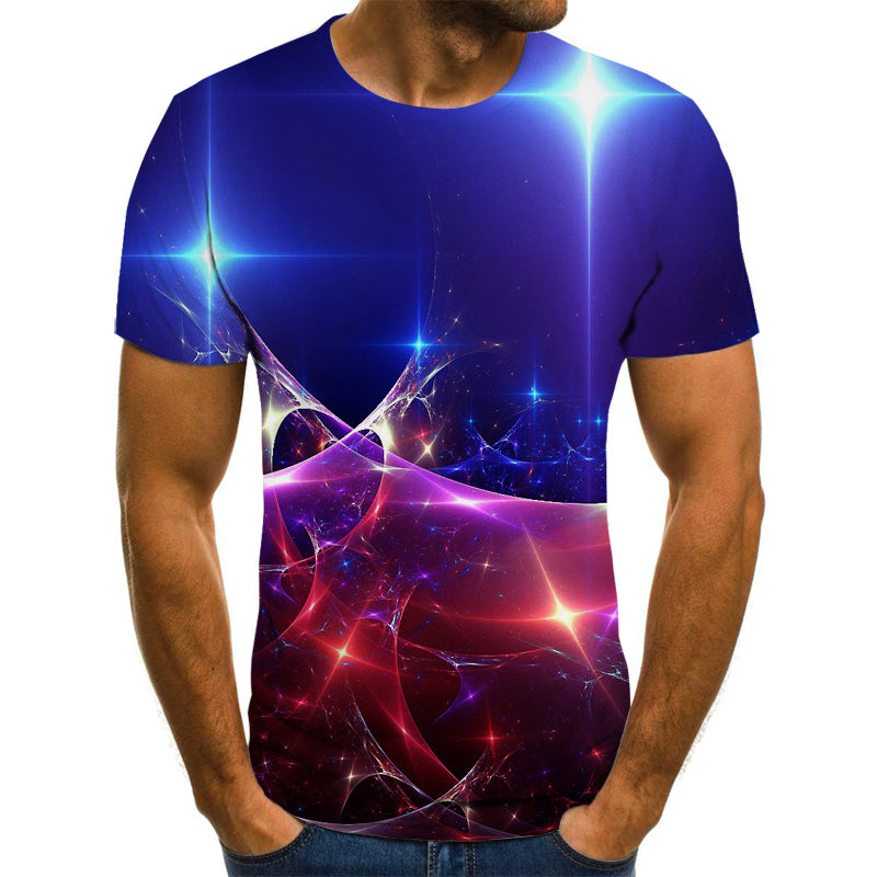 Men's T-shirt summer casual top D printing t-shirt men's