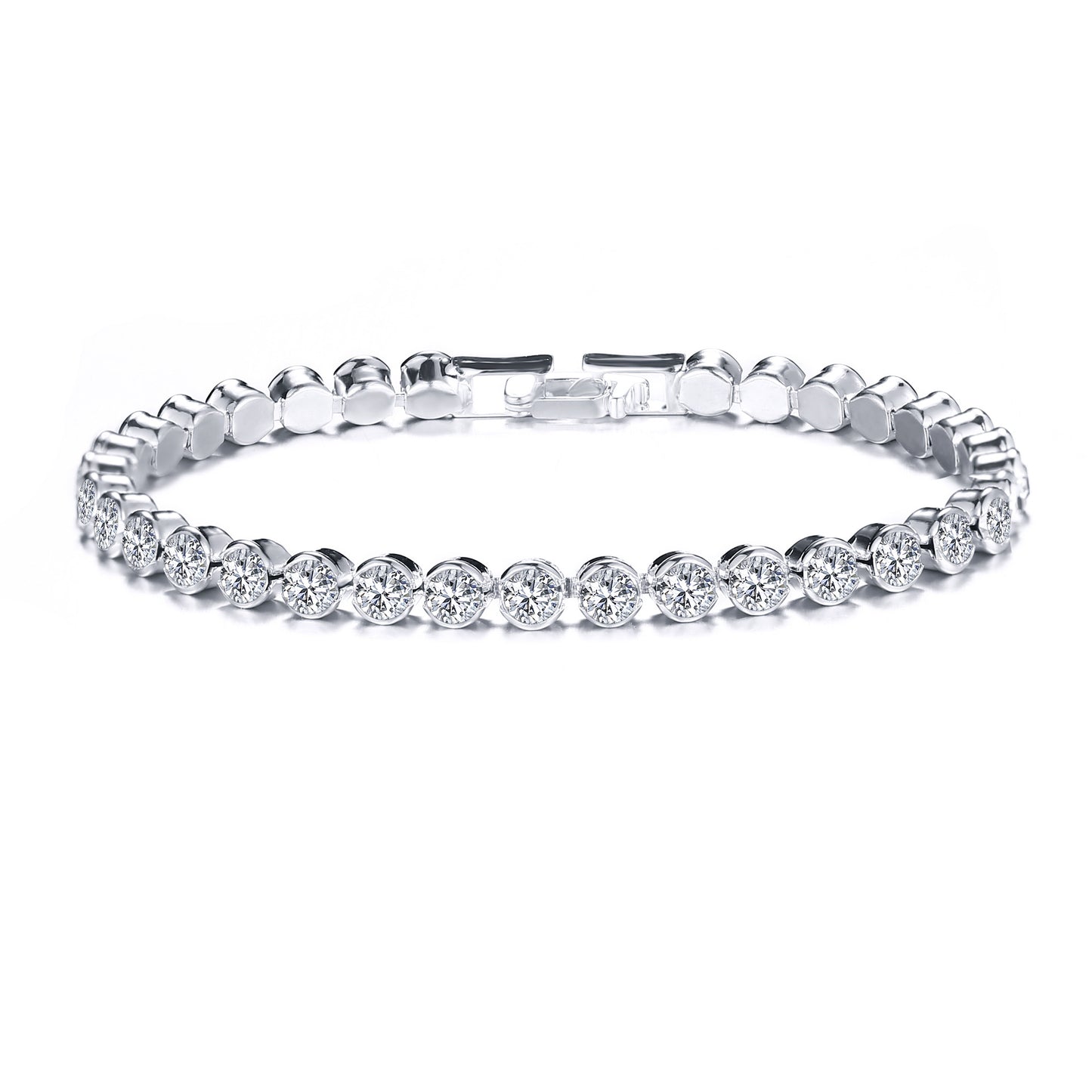 Full Diamond Single Row Bracelet Roman Crystal