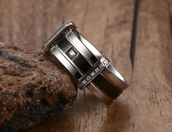 Tungsten carbide diamond ring, Men's fashion ring, Wedding ring