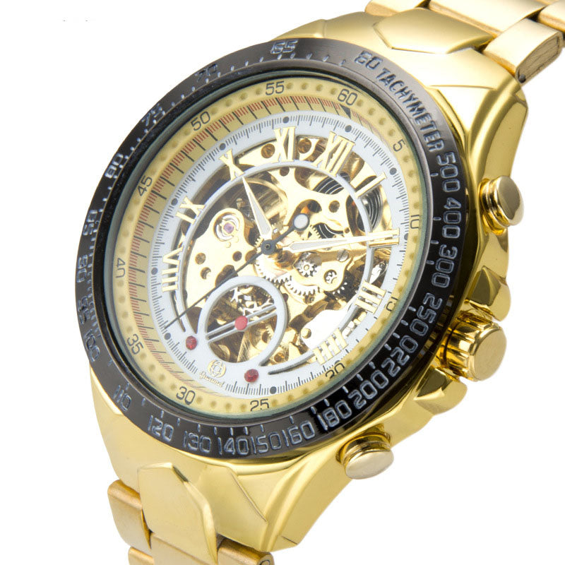 Manufacturers wholesale gutuo man watch automatic hollow-out full gold mechanical watch