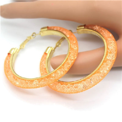 Gold-plated Earrings, Crystal Mesh Chain, Female Earring Jewelry