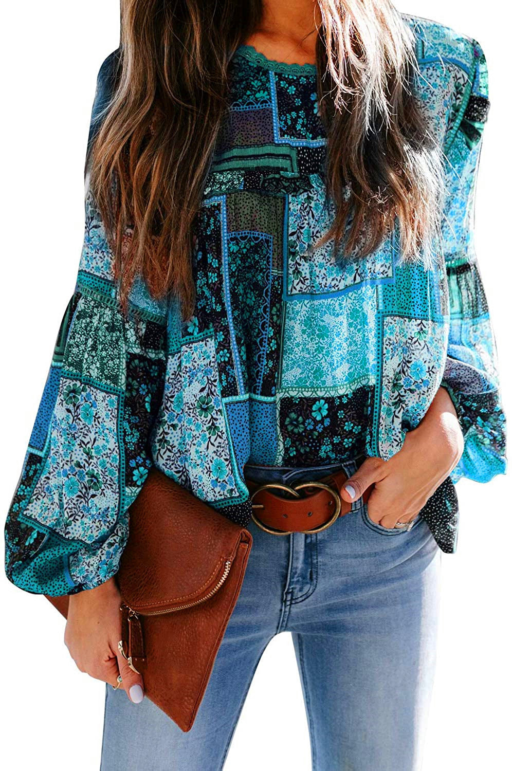 Printed puff sleeve shirt