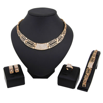 Necklace earrings four piece set