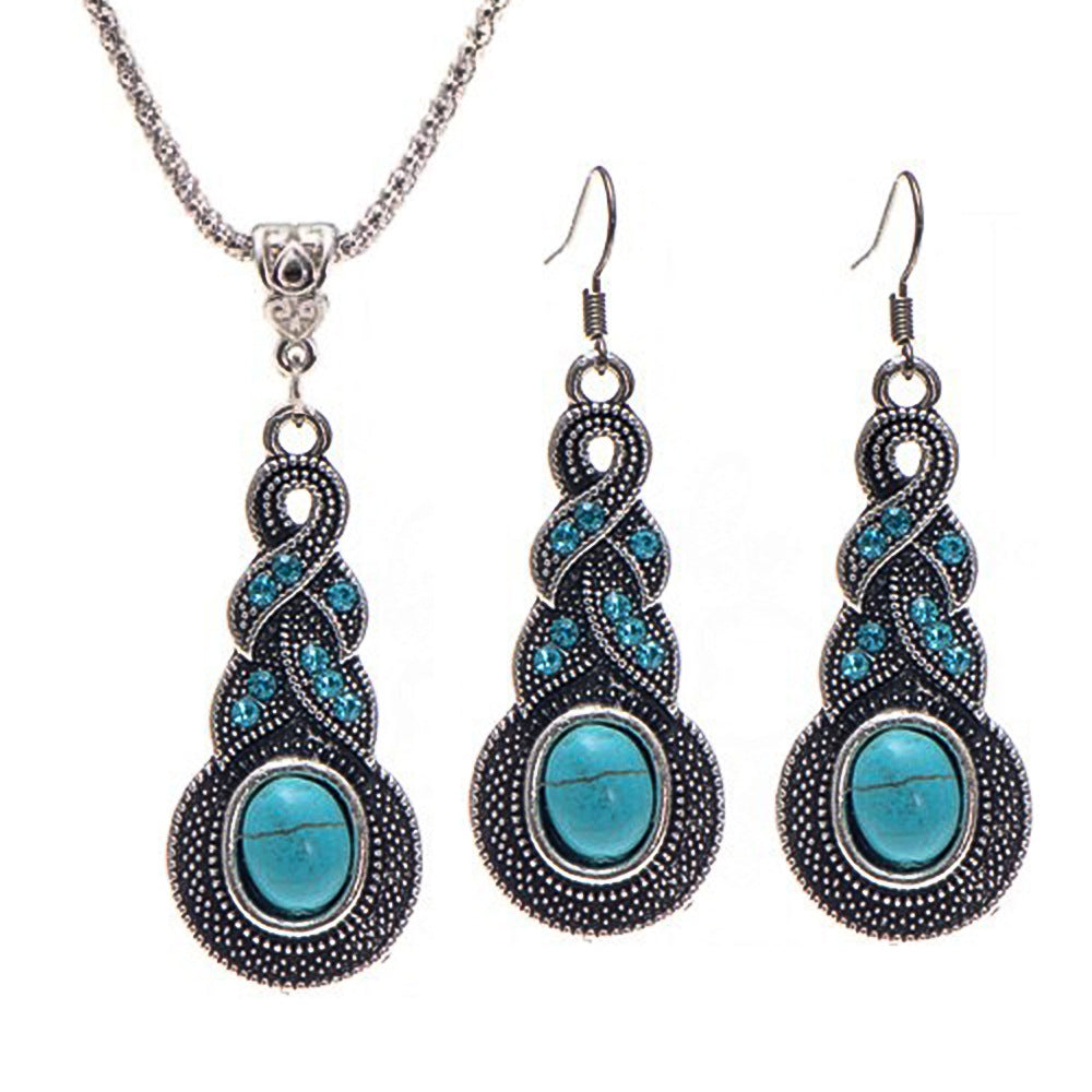 Turquoise necklace earrings