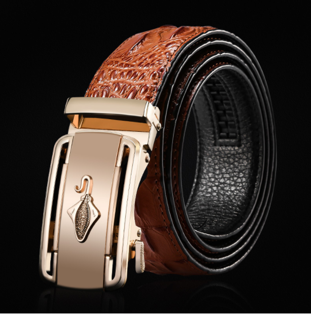 Men's Genuine Leather Belt Automatic Buckle