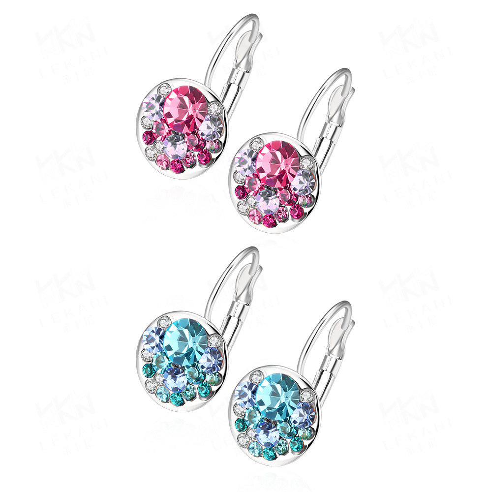 Multicolor glitter diamond earrings