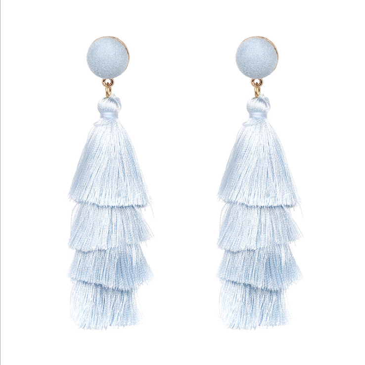 Bohemian multi-layer tassel earrings