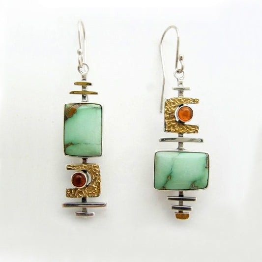 Turquoise Dichroic Earrings