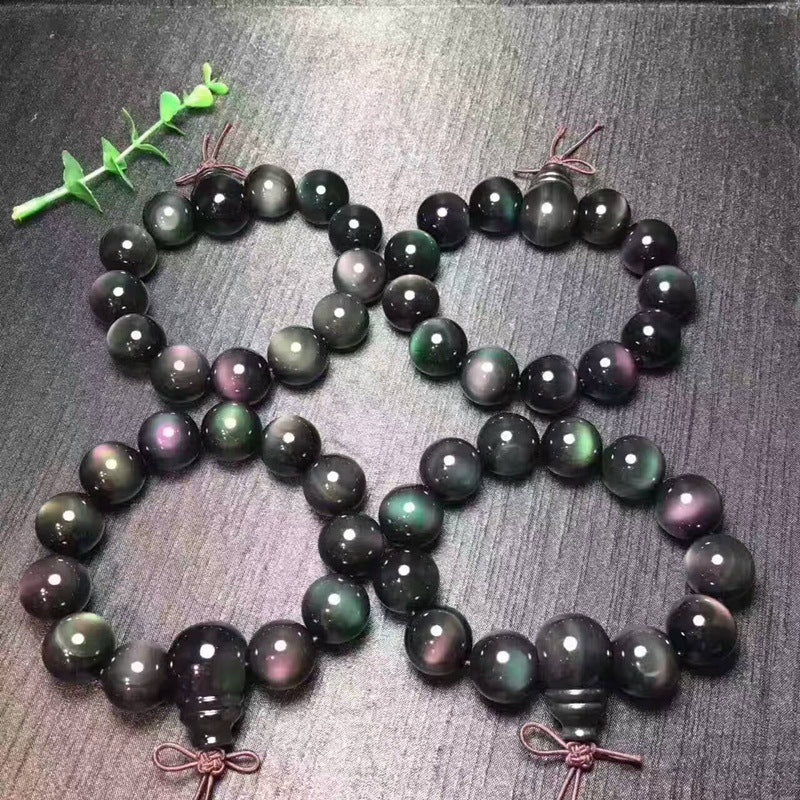 Double color eye obsidian bracelet
