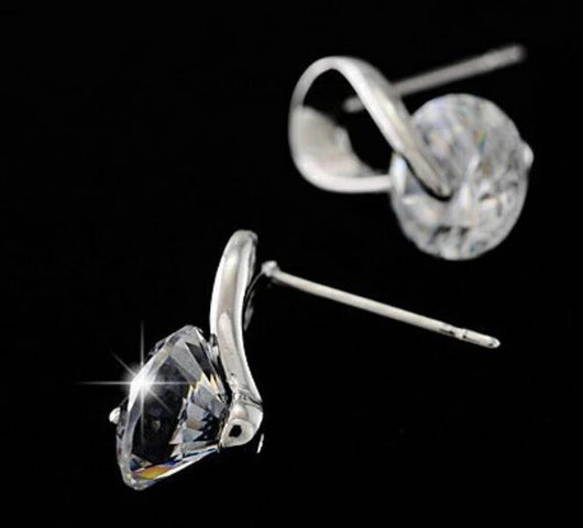 Wild spiral crystal zircon earrings