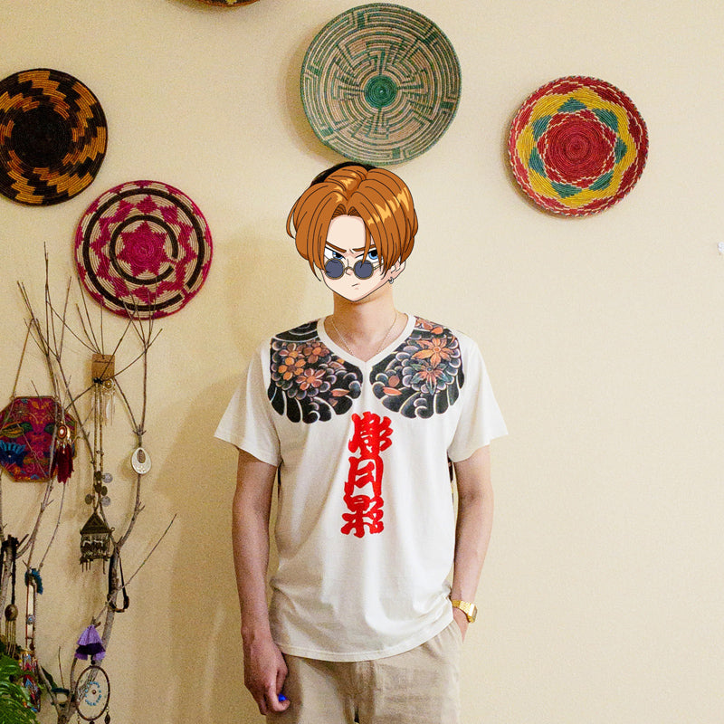 Japanese short sleeve printed T-shirt