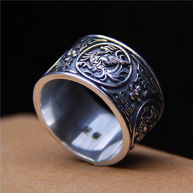 Pure Pure Silver Jewelry Thai Silver Chinese Ancient Style Blue Dragon White Tiger