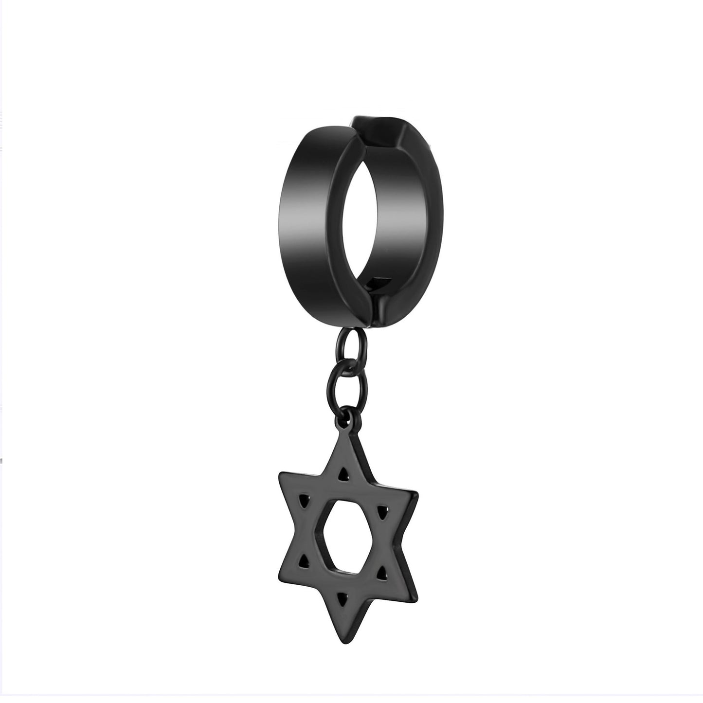 Titanium Steel Alloy Five-pointed Star Earrings