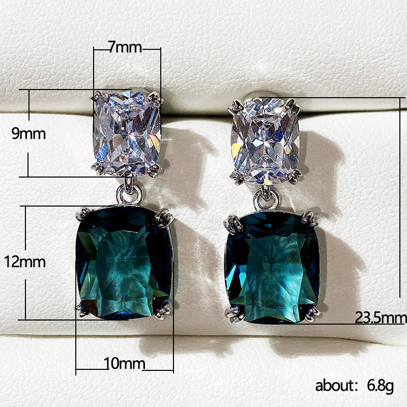 Women's Oversized Fat Square Diamond Zircon Earrings