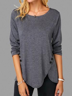 Long sleeve T-shirt with irregular hem