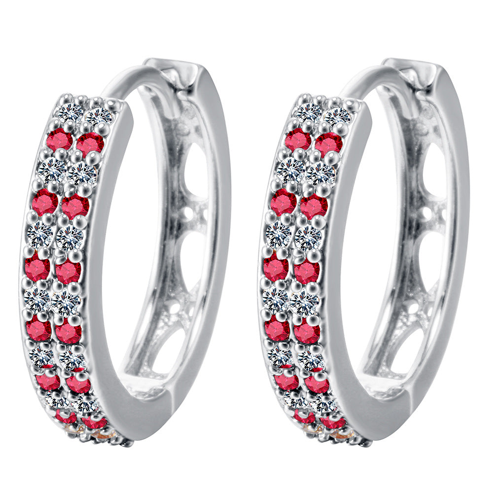 Earring with diamond zircon crystal earring